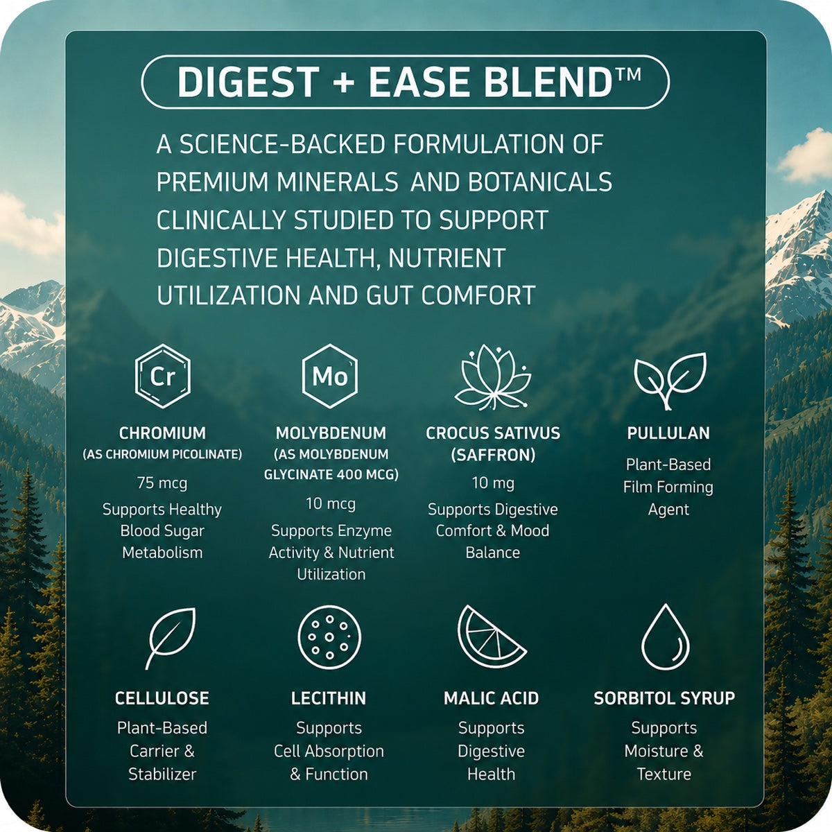 Digest + Ease ingredient blend