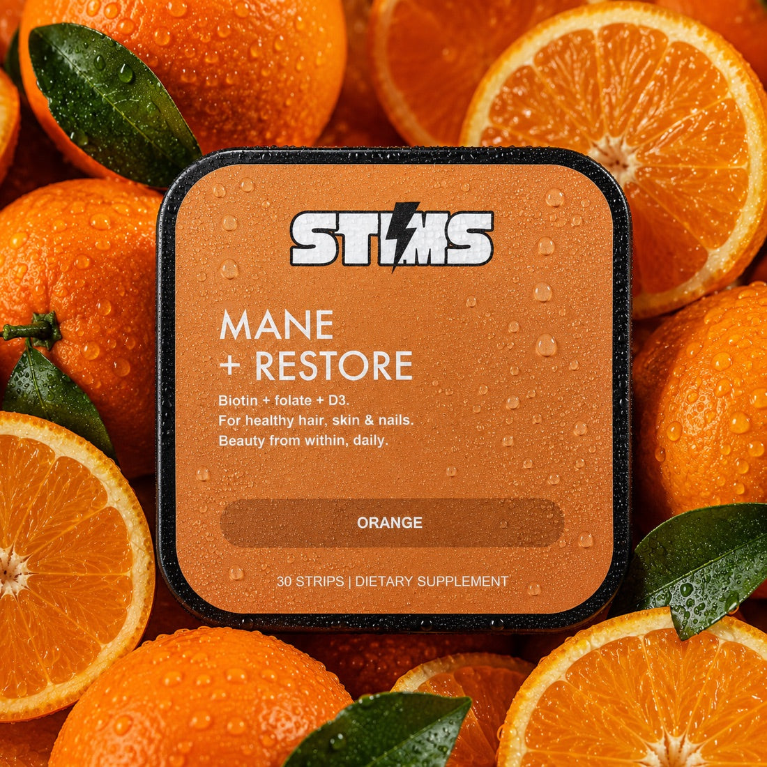 STIMS Mane + Restore tin